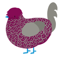 A wine and ash chicken with a double-lace pattern