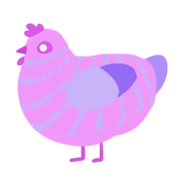 SweetStuff, a lavender and lilac chicken with a bar pattern