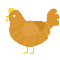 A orange chicken with a bar pattern