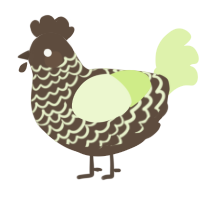 A bark and apple chicken with a lace pattern