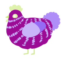 Carpet Wine Stain, a plum and lilac chicken with a bar pattern