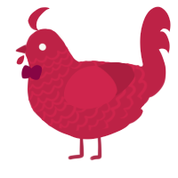 the spawns spawn, a crimson chicken with a lace pattern