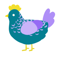 (unnamed), a sea and lilac chicken with a half-lace pattern