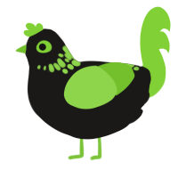A sable and grass chicken with a neck-speckle pattern