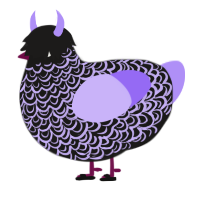 Hot Girl Summer, a sable and lilac chicken with a double-lace pattern