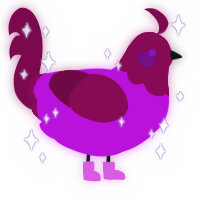 Azaria, a amethyst and wine chicken with a head pattern