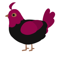 (unnamed), a black and maroon chicken with a head pattern