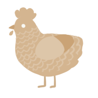 A beige chicken with a lace pattern