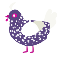(unnamed), a overcast and white chicken with a speckle pattern