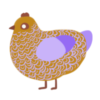 lineage curse g5, a ochre and lilac chicken with a double-lace pattern