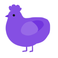 A blurple chicken