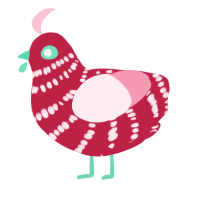 (unnamed), a crimson and rose chicken with a bar pattern