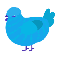 (unnamed), a sky and cerulean chicken with a bar pattern