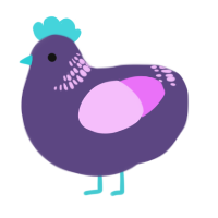 A overcast and lavender chicken with a neck-band pattern