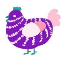 (unnamed), a violet and rose chicken with a bar pattern