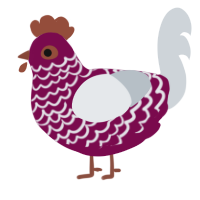 A wine and mist chicken with a lace pattern