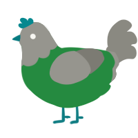 soon to be spotify, a viridian and ash chicken with a head pattern