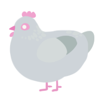 Peep, a mist and silver chicken with a neck-speckle pattern
