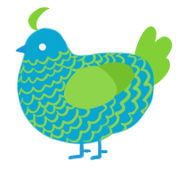 (unnamed), a cerulean and grass chicken with a lace pattern