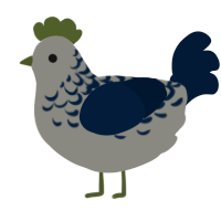 Earth, a ash and tumblr chicken with a half-lace pattern