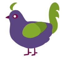 Grape, a overcast and chartreuse chicken