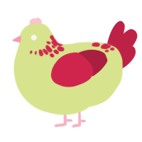 Strawberry LemonTart, a lemon and crimson chicken with a neck-speckle pattern