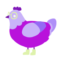 A amethyst and lilac chicken with a head pattern