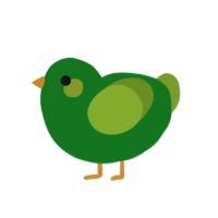 Mind boggling, a leaf and chartreuse chicken