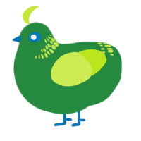 Trip, a viridian and lime chicken with a neck-band pattern
