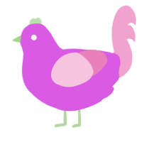 A orchid and pink chicken