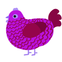 (unnamed), a amethyst and maroon chicken with a lace pattern