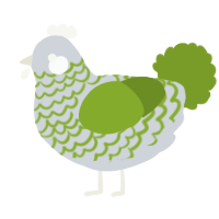 (unnamed), a mist and chartreuse chicken with a lace pattern