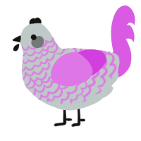 (unnamed), a silver and orchid chicken with a lace pattern