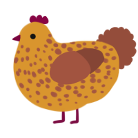 (unnamed), a orange and russet chicken with a speckle pattern