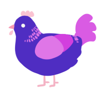 (unnamed), a indigo and orchid chicken with a neck-band pattern