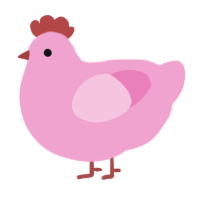 we got scurvyyyy-, a pink chicken