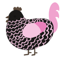 (unnamed), a sable and pink chicken with a lace pattern