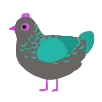 (unnamed), a grey and turquoise chicken with a half-lace pattern