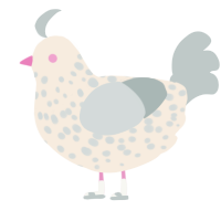 最初, a cream and silver chicken with a speckle pattern