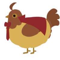 A honey and russet chicken with a head pattern
