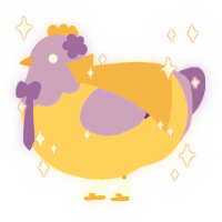 Blurt, a honey and lilac chicken with a head pattern