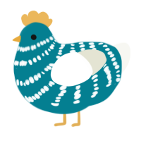 (unnamed), a sea and white chicken with a bar pattern