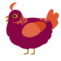 (unnamed), a maroon and vermilion chicken with a neck-speckle pattern