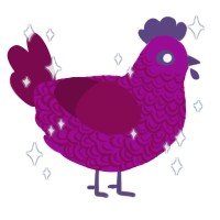 Dawnshade, a plum and wine chicken with a double-lace pattern