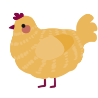 A honey chicken with a bar pattern
