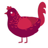 Hot Sauce, a maroon and crimson chicken with a half-lace pattern