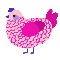 Lichen Pie, a rose and fuchsia chicken with a lace pattern
