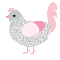 Pink Lace Cake, a silver and rose chicken with a double-lace pattern