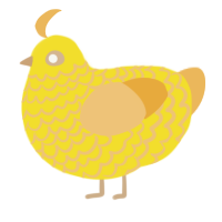 A yellow and honey chicken with a lace pattern