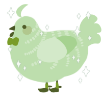 A gluppy chicken with a half-bar pattern